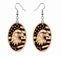 Wings of Freedom | Patriotic Bald Eagle Wood Earrings