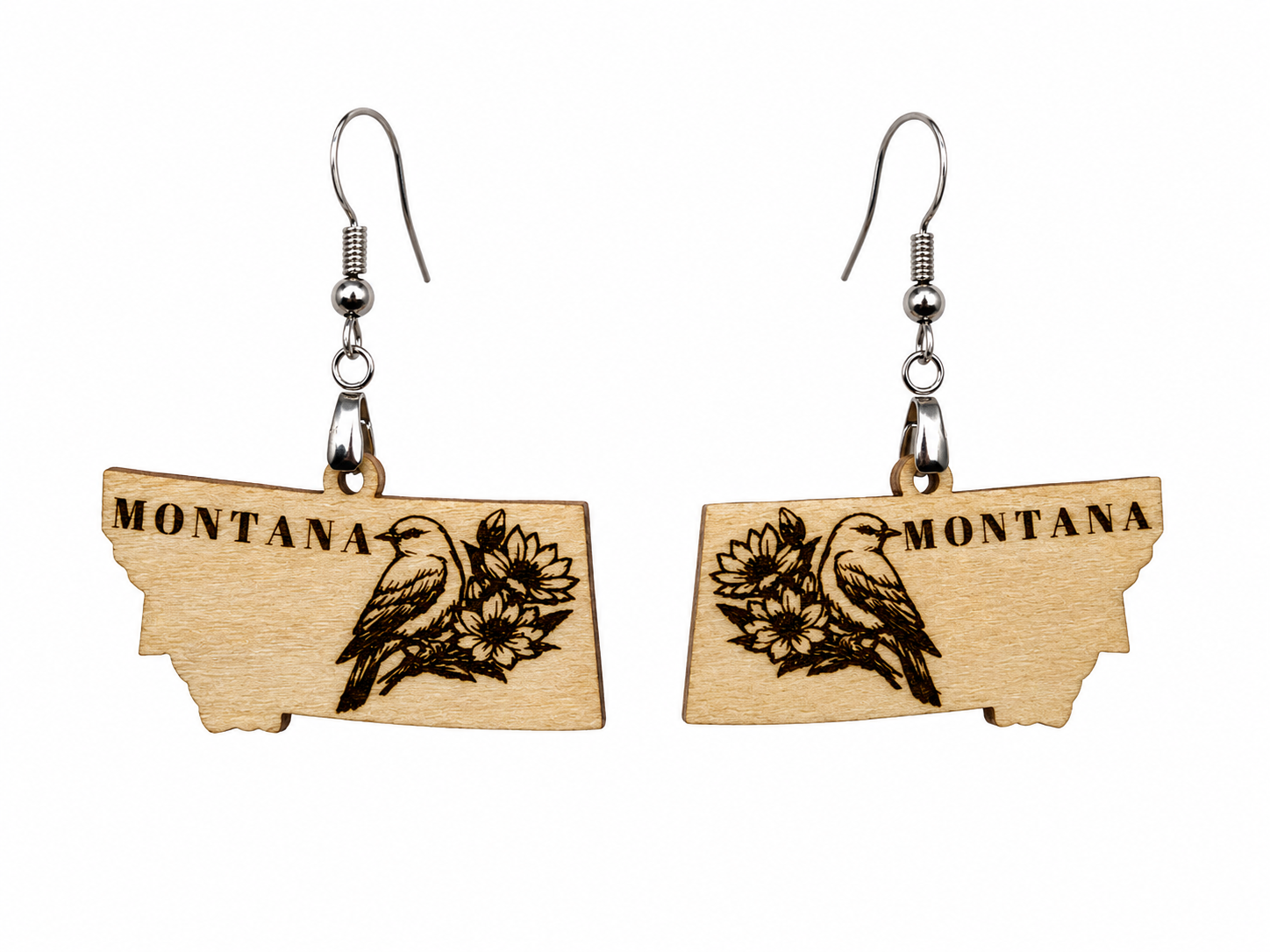 Mountain Bluebird & Bitterroot earrings